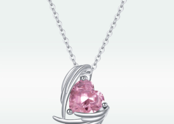 Pink Heart Pendant Necklace for Women