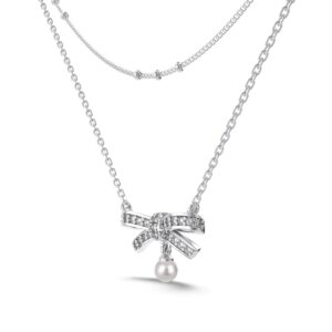 Bow Pendant Layered Necklace
