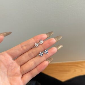 Snowflake Marquise & Round Pavé Stud Earrings