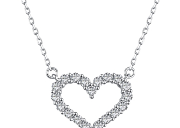 Open Heart Pendant Necklace for Women
