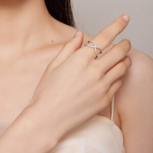 Criss-Cross X Silver Ring