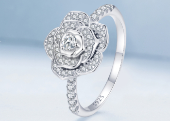Rose Flower Silver Ring